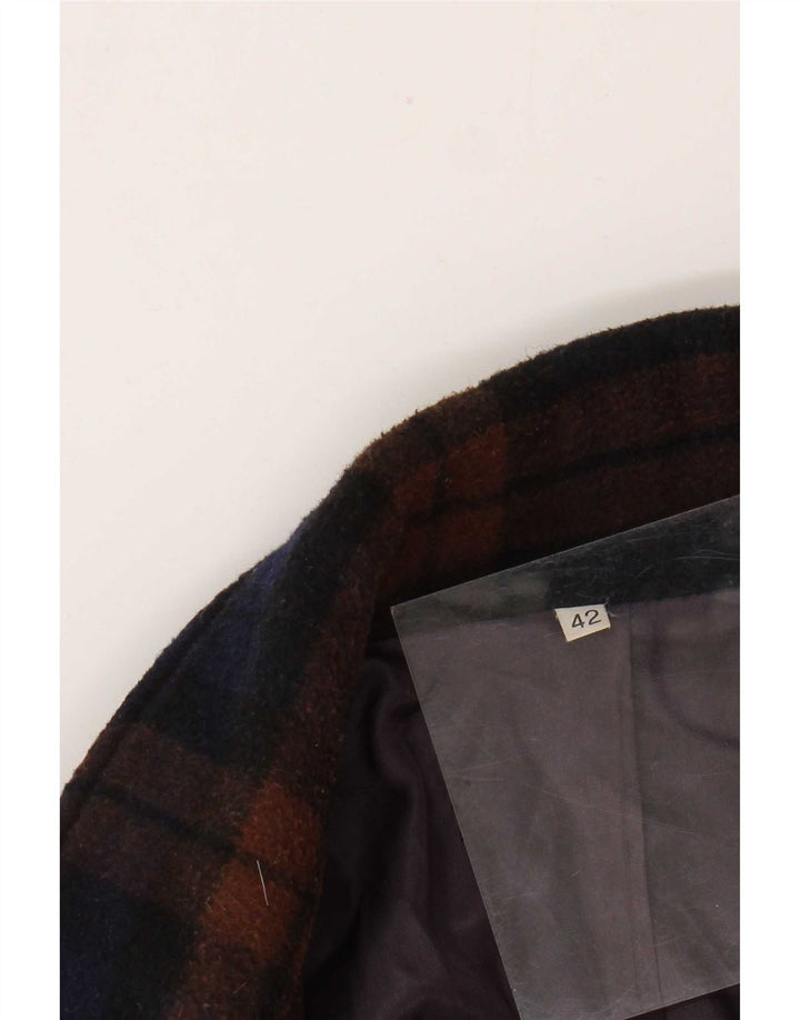Jaqueta blazer feminina vintage de 2 botões IT 42 lã xadrez roxa média