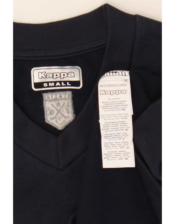 Kappa moletom gráfico masculino jumper pequeno azul marinho poliéster