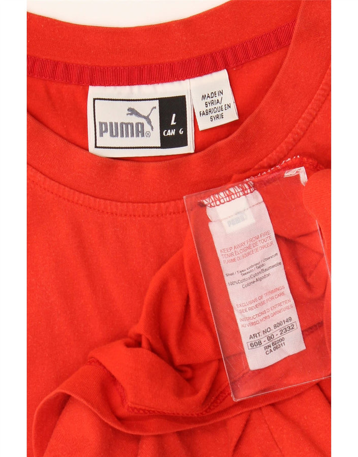 Puma Mens Graphic Vest Top Grande Algodão Vermelho