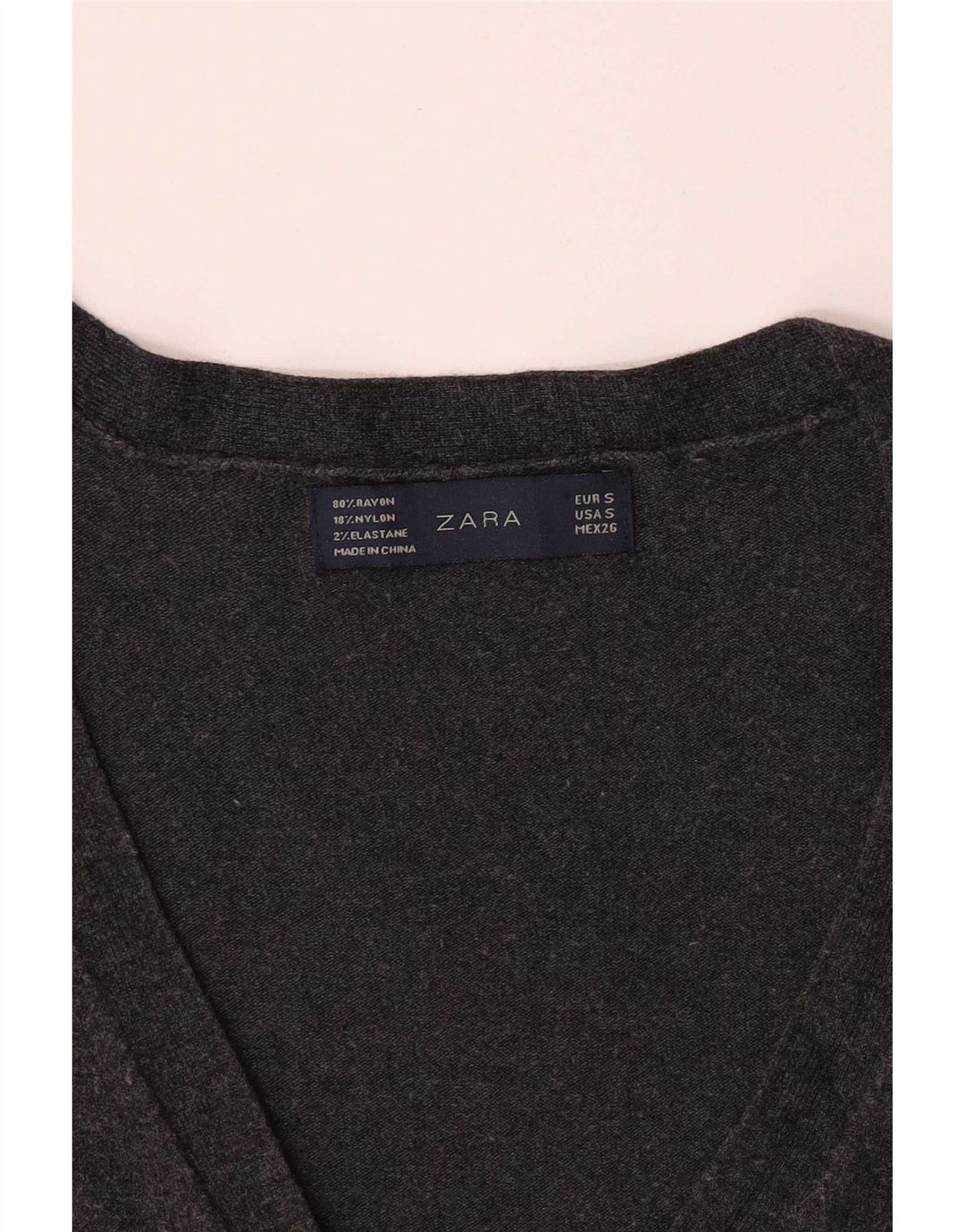 Suéter cardigã feminino Zara Reino Unido 10 pequeno rayon cinza