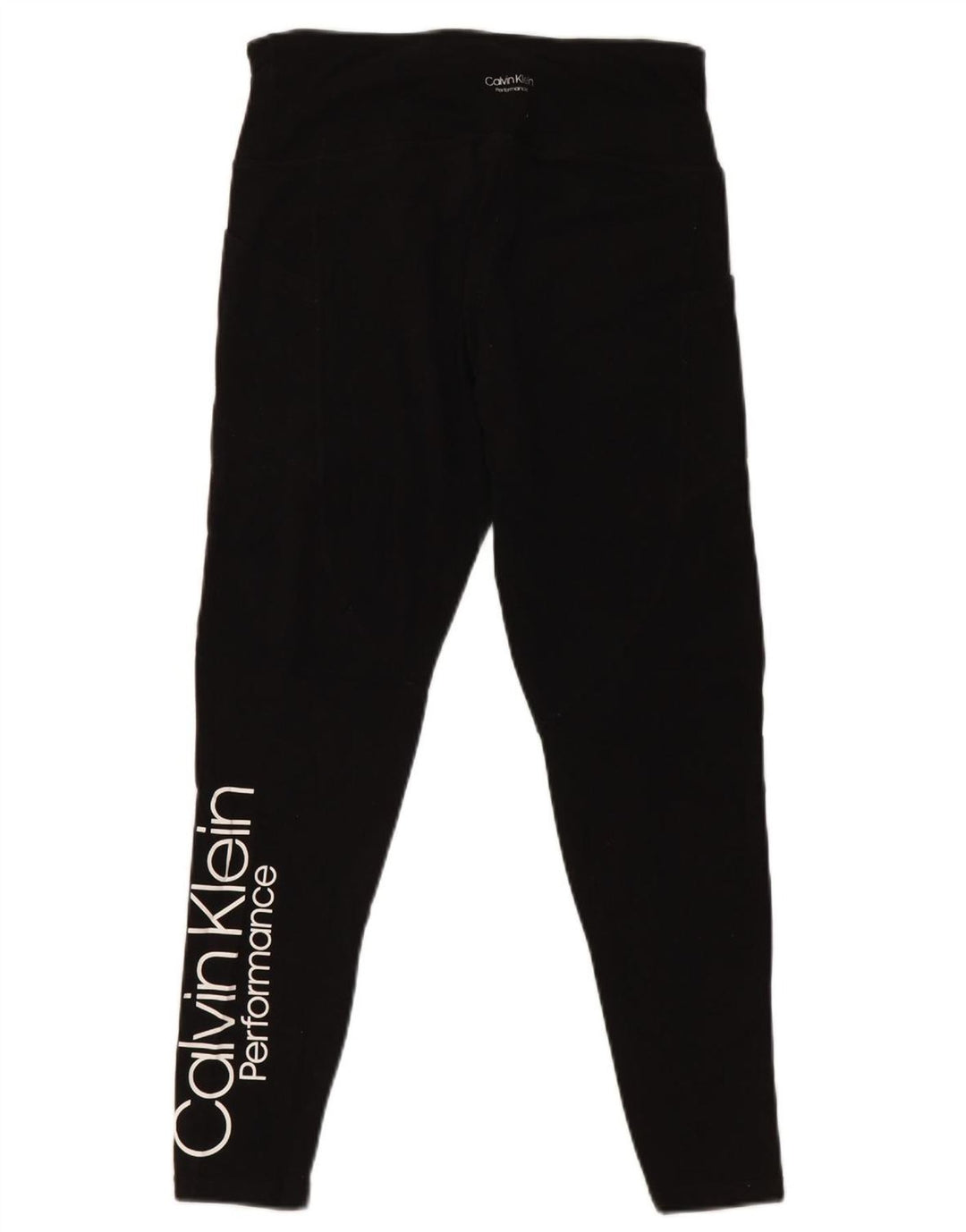 Calça legging feminina CALVIN KLEIN com estampa gráfica UK 12 algodão preto médio