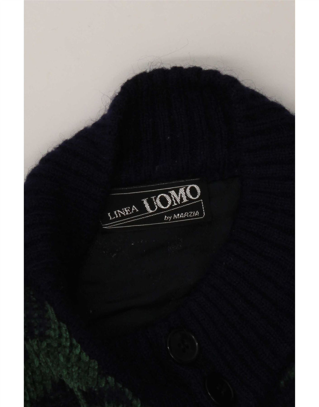 Suéter cardigã masculino Marzia 2XL azul marinho geométrico