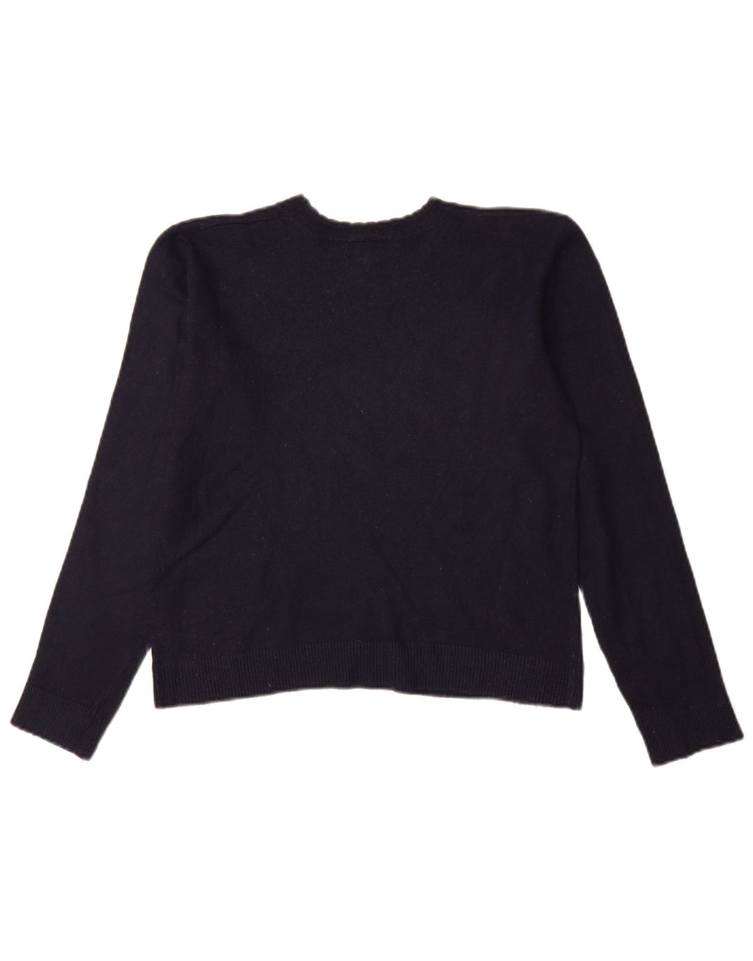 Suéter feminino Lacoste com gola redonda e gola redonda, tamanho médio, azul marinho, lã