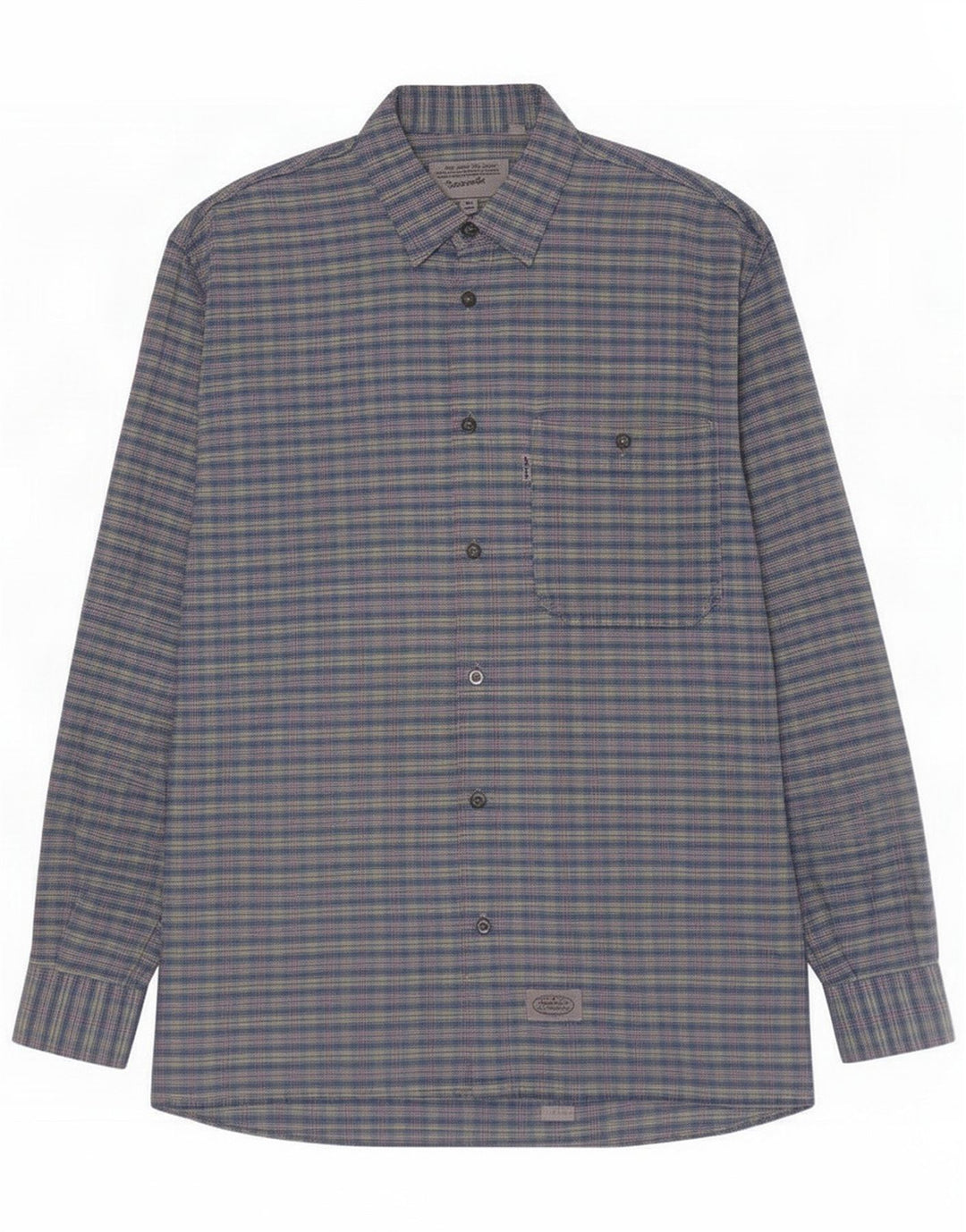 Camisa masculina Levi's de algodão xadrez azul médio
