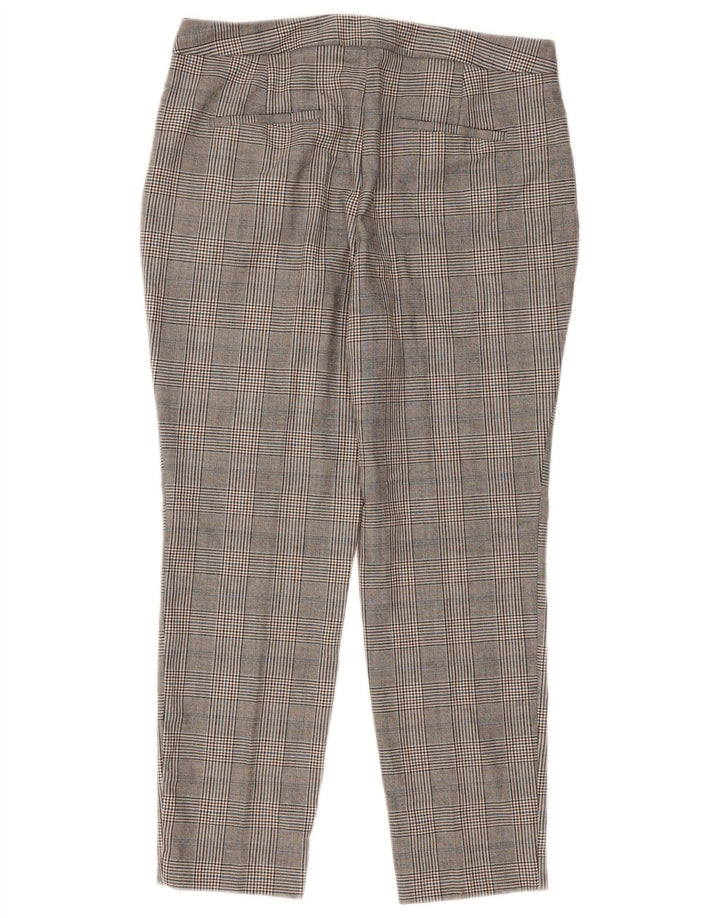 Zara Calça Chino Feminina Slim EU 40 Médio W30 L27 Cinza Houndstooth