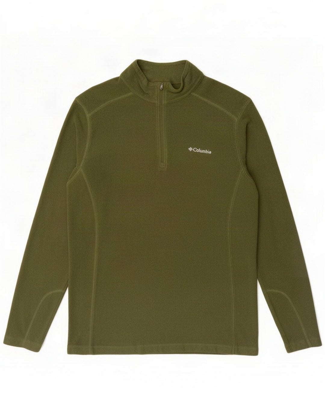 Columbia Mens Zip Neck Fleece Jumper Poliéster verde médio