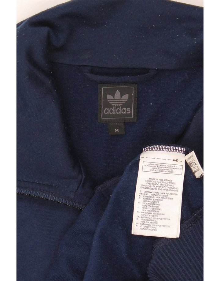 Adidas Mens Tracksuit Top Jacket Médio Azul Marinho Poliéster