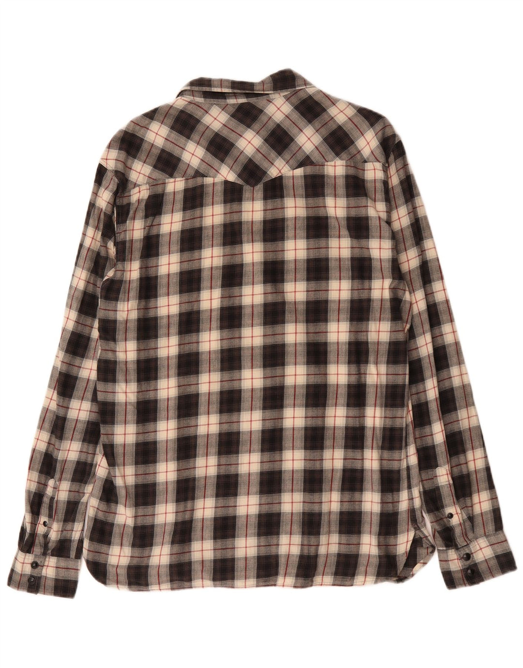 Camisa masculina de flanela All Saints grande algodão xadrez preto
