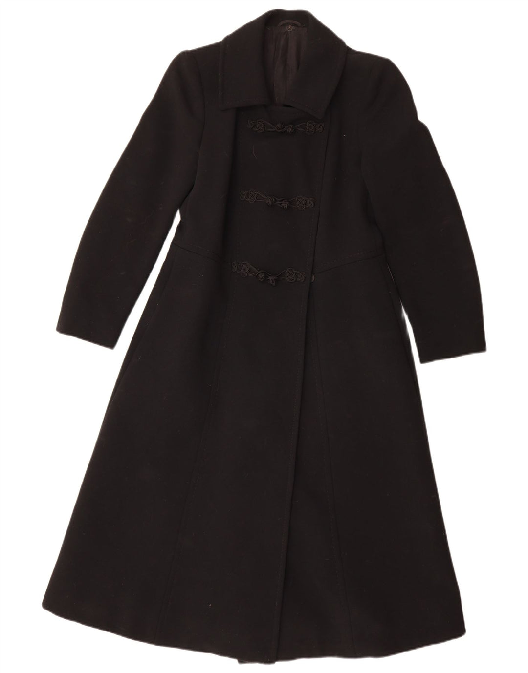 Sobretudo feminino vintage UK 10 pequeno preto