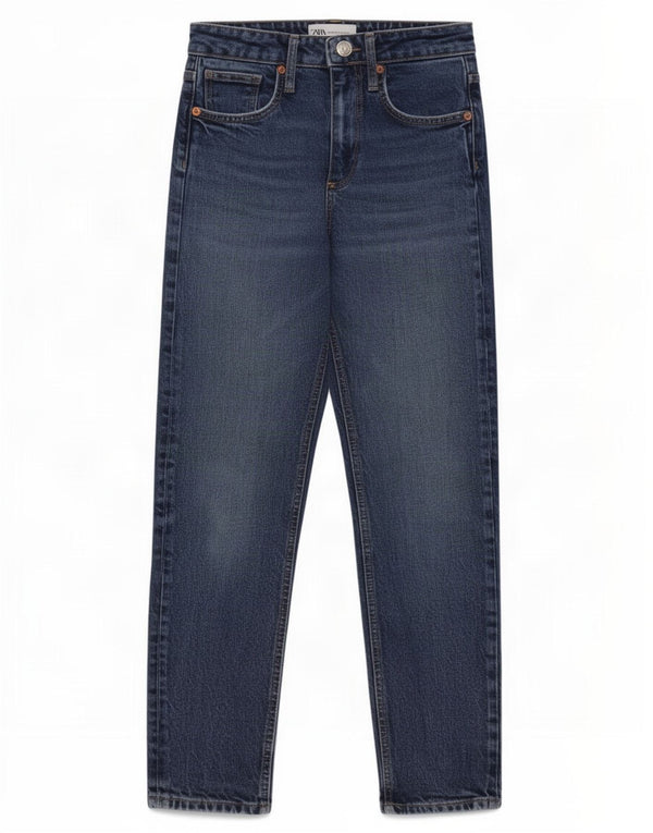 Calça jeans feminina cintura alta Zara EU 34 2XS W24 L26 azul algodão
