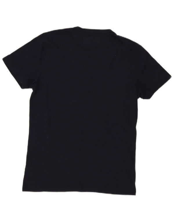 Camiseta masculina Abercrombie & Fitch Top médio algodão azul marinho