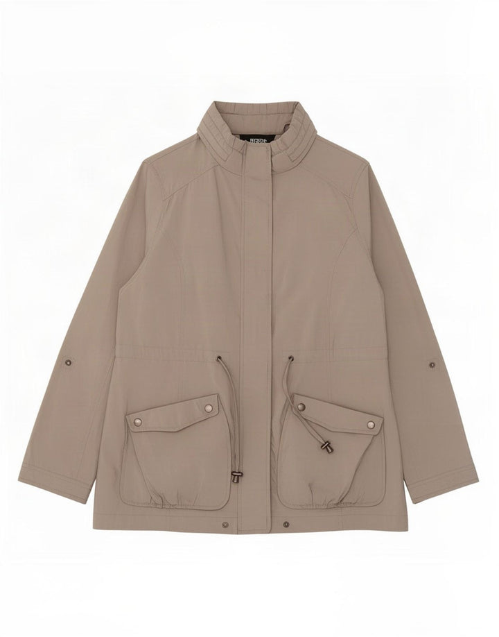 Jaqueta parka feminina com capuz M&Co UK 12 poliéster cinza médio