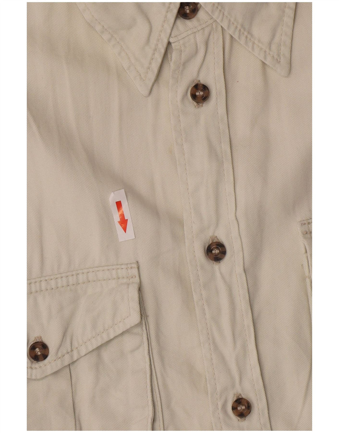 Camisa militar masculina de manga curta Wrangler de algodão branco médio