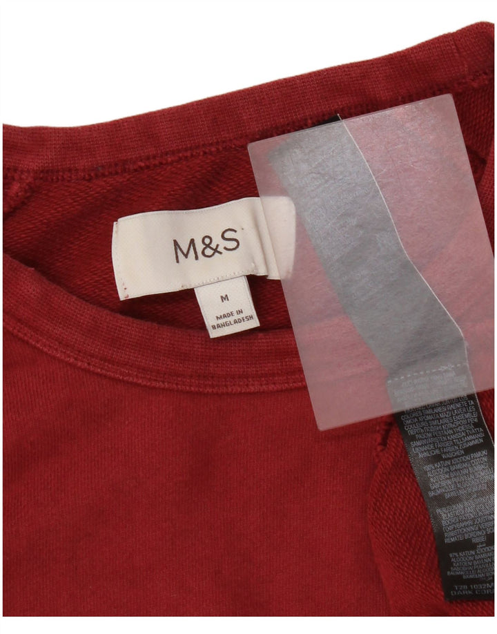 Suéter masculino Marks & Spencer de algodão cor de vinho médio