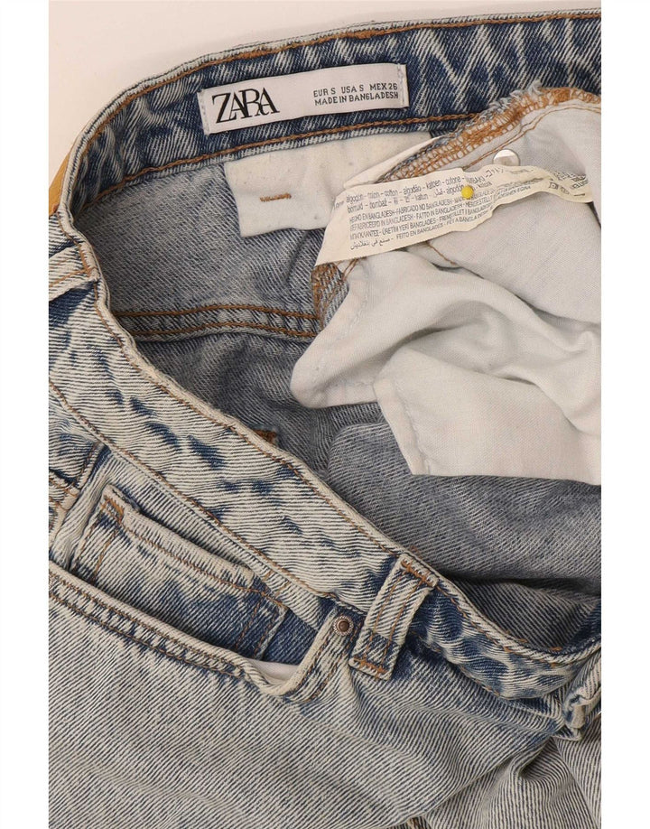 Saia jeans feminina Zara pequena W26 algodão azul