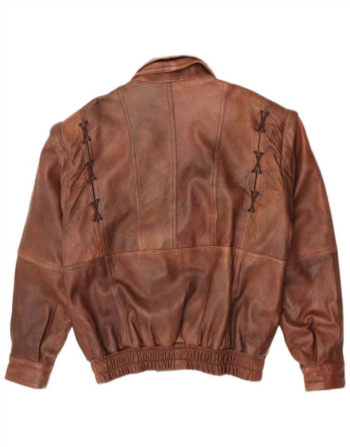 Jaqueta de couro masculina vintage Reino Unido 40 grande couro marrom