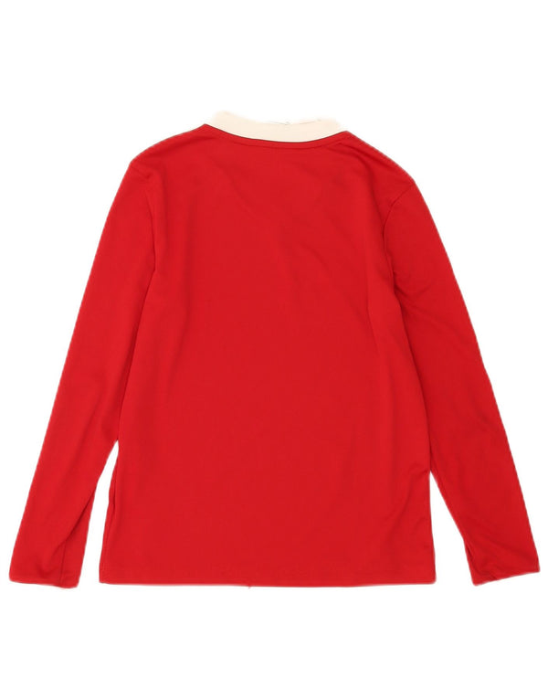 Adidas Meninos Climalite Top Manga Comprida 9-10 Anos Médio Poliéster Vermelho