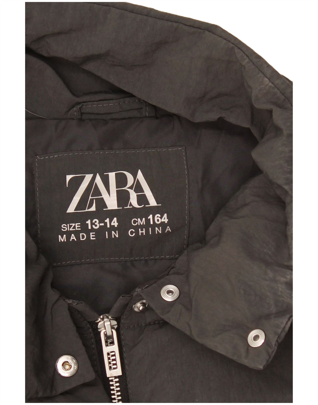 ZARA Colete acolchoado para meninas 13-14 anos cinza poliéster