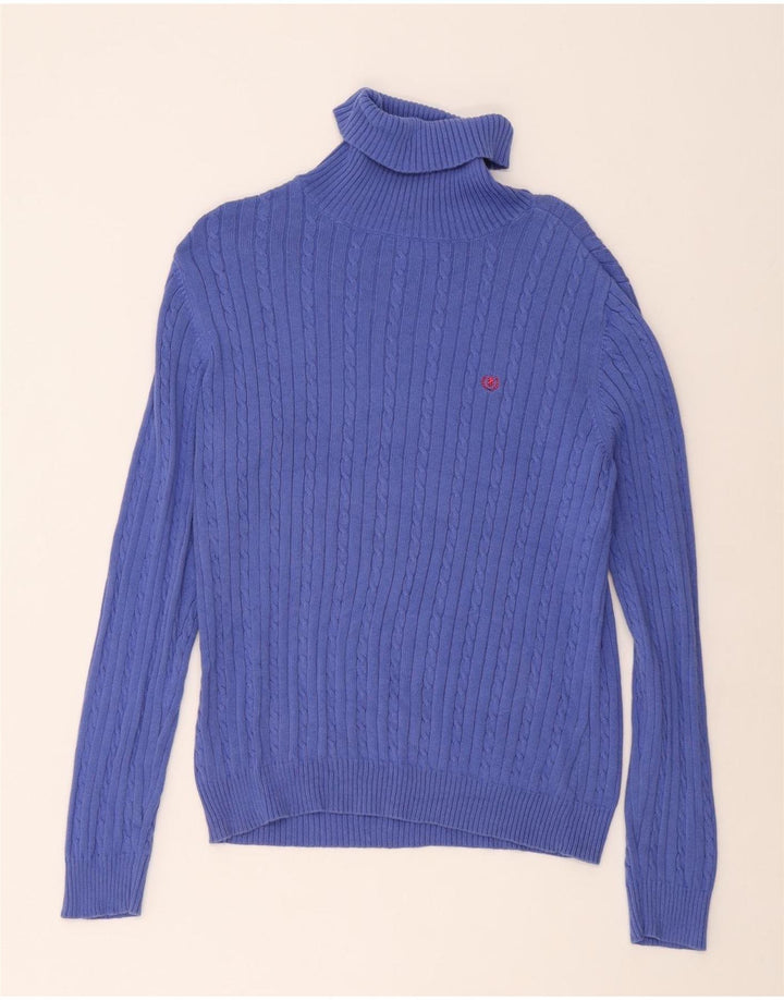 IZOD Womens Roll Neck Jumper Sweater UK 18 XL Blue Cotton Vintage Izod and Second-Hand Izod from Messina Hembry 