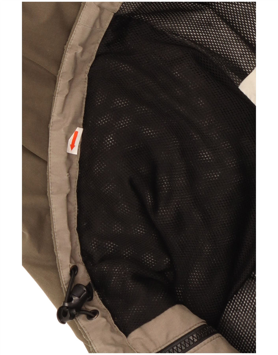 Jaqueta corta-vento masculina Jack Wolfskin com capuz Reino Unido 36/38 bege médio