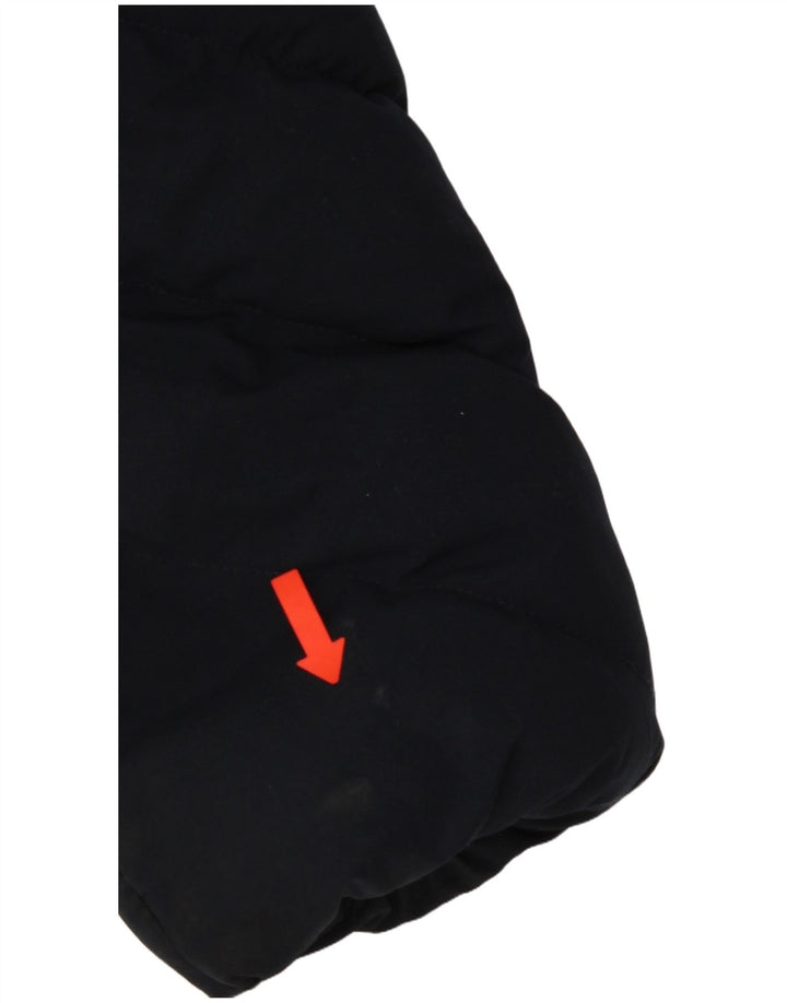 Casaco acolchoado com capuz feminino Superdry UK 10 pequeno poliéster azul marinho