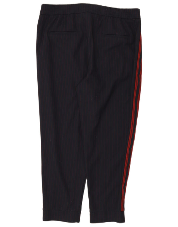 Zara Calça feminina joggers cortada grande W30 L25 risca de giz azul marinho