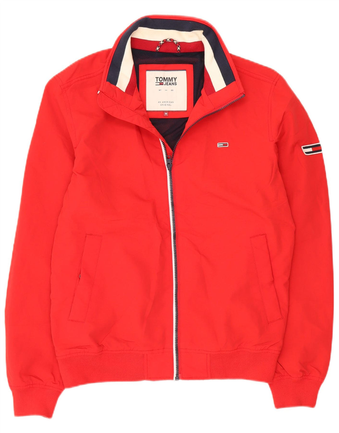Jaqueta bomber masculina Tommy Jeans UK 38 poliéster vermelho médio