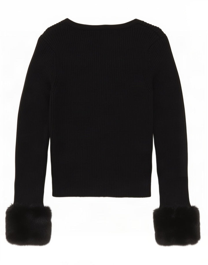 Suéter Zara Feminino Crop Cardigan Reino Unido 12 Médio Preto