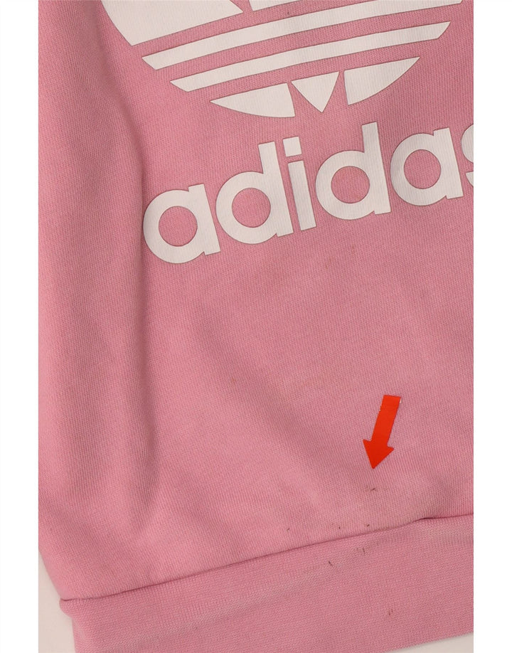 ADIDAS Girls Graphic Sweatshirt Jumper 2-3 Years Pink Vintage Adidas and Second-Hand Adidas from Messina Hembry 
