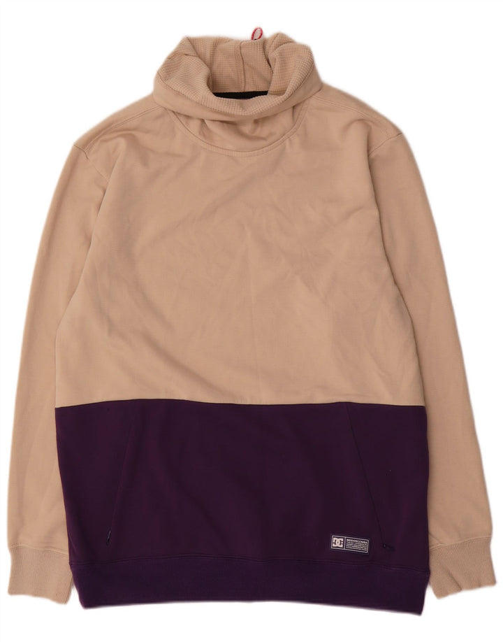 DC moletom masculino jumper médio bege colorblock
