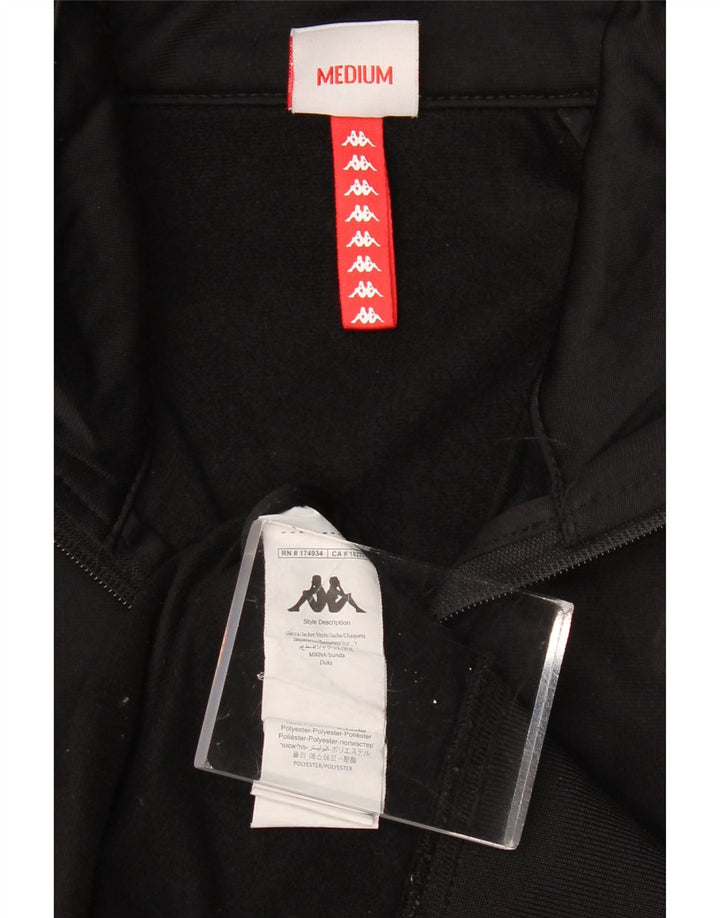 KAPPA Mens Graphic Tracksuit Top Jacket Médio Preto Colorblock Poliéster