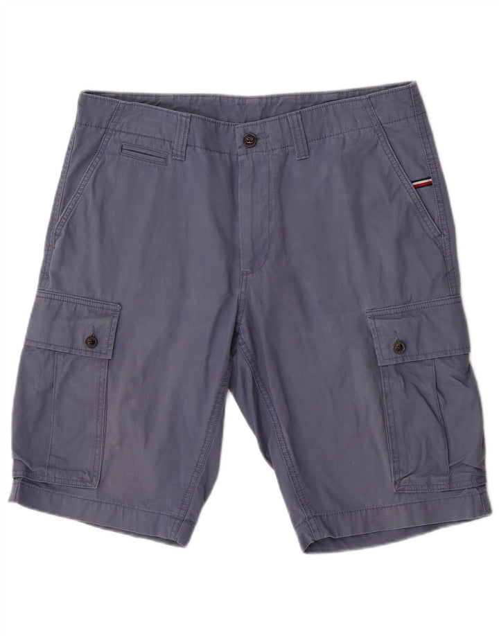 Shorts cargo masculino Tommy Hilfiger W34 grande algodão azul marinho