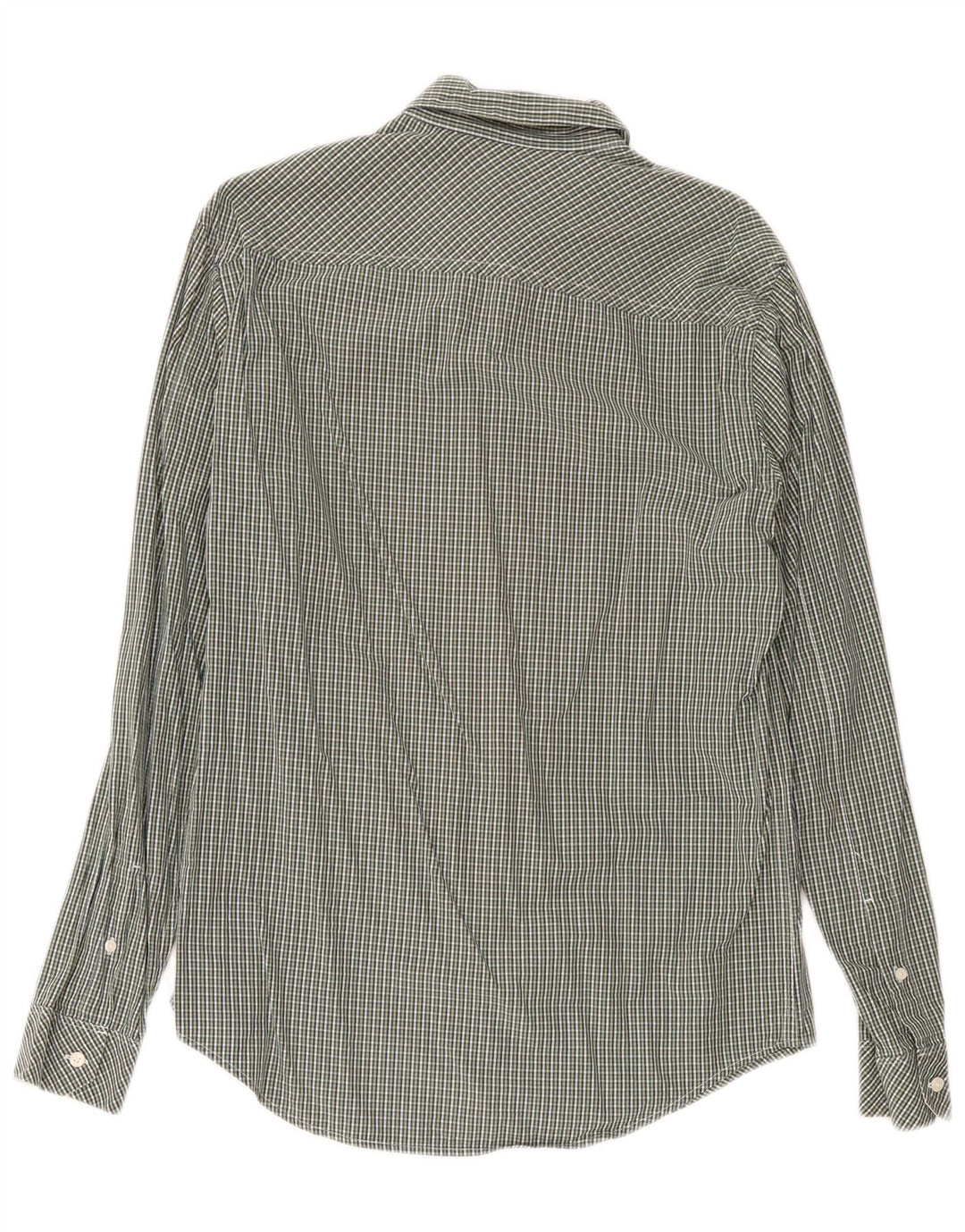 Timberland Mens Slim Fit Camisa Verde Médio Algodão Gingham
