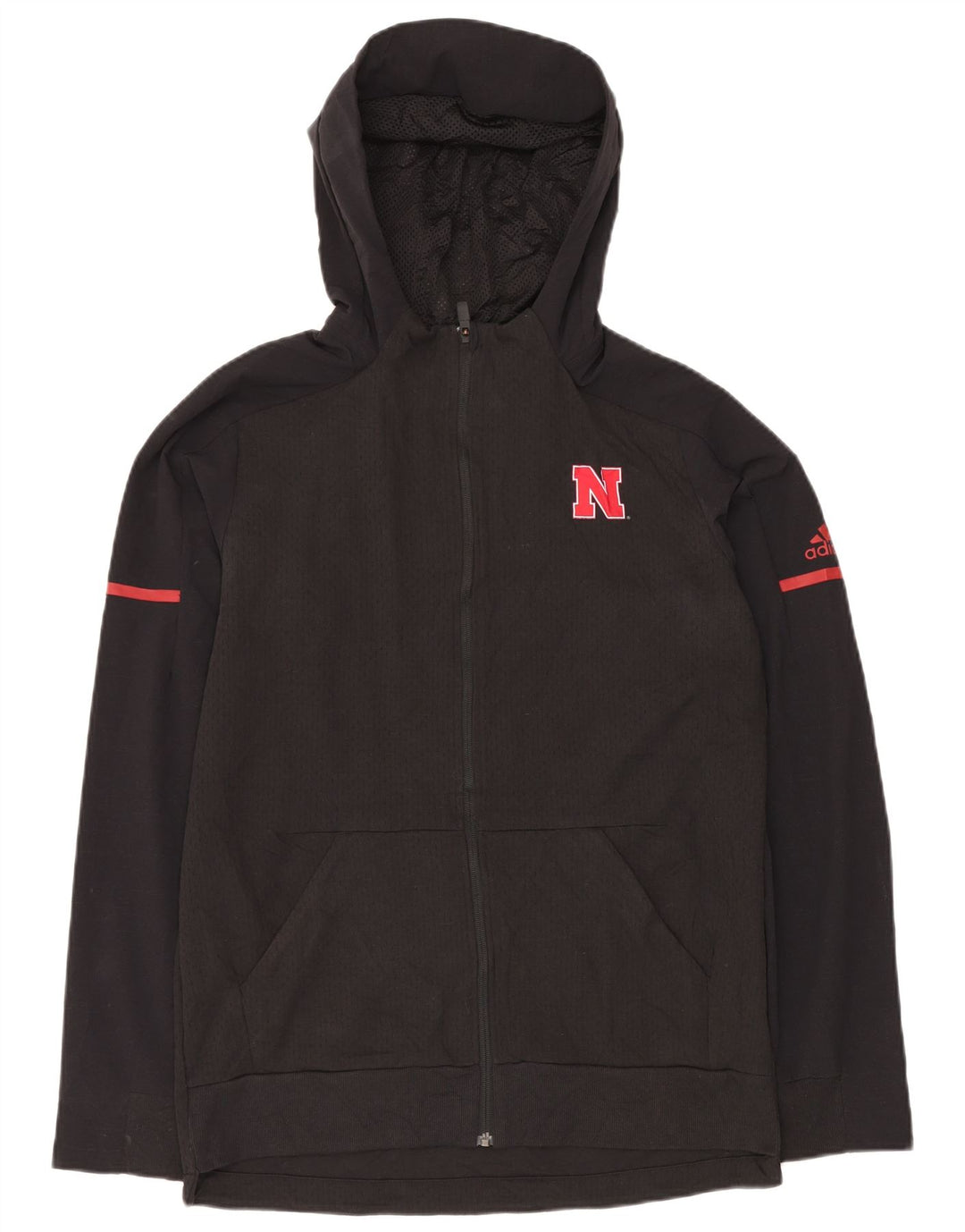 ADIDAS Mens Zip Hoodie Sweater Médio Preto Poliéster