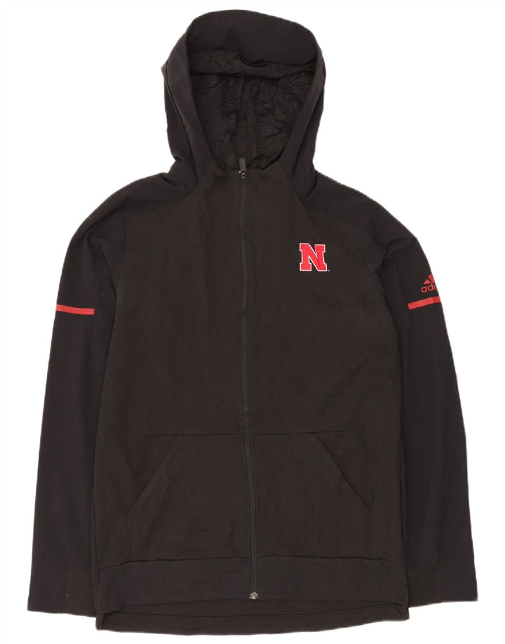 ADIDAS Mens Zip Hoodie Sweater Médio Preto Poliéster