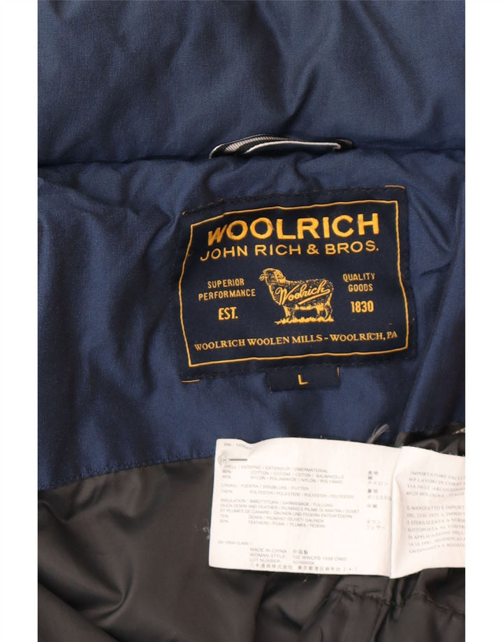 Jaqueta acolchoada feminina Woolrich Reino Unido 16 grande algodão azul marinho