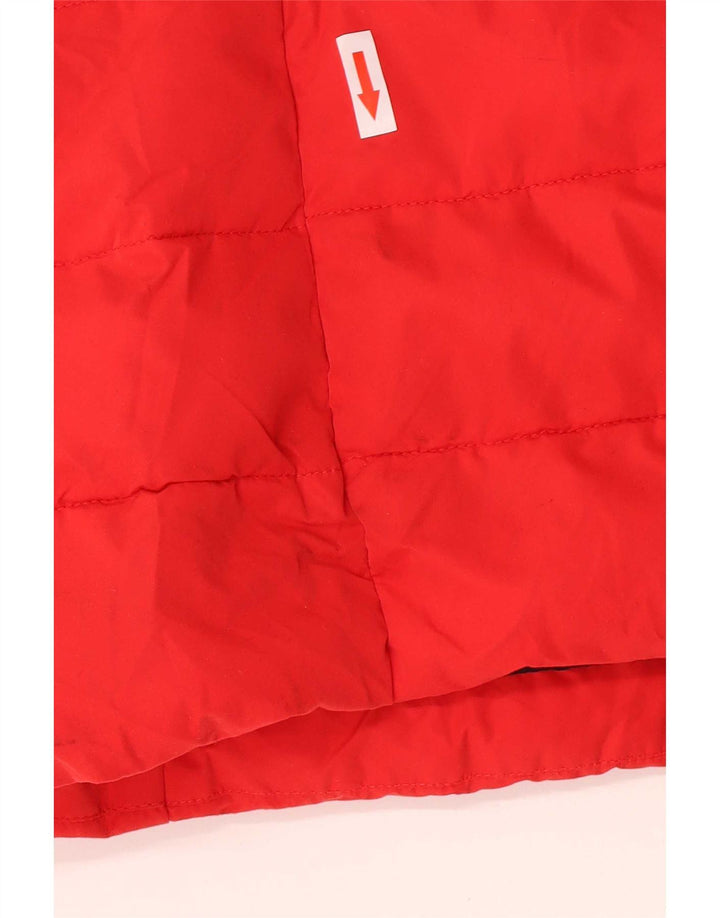 Casaco acolchoado com capuz feminino Superdry UK 14 grande poliéster vermelho