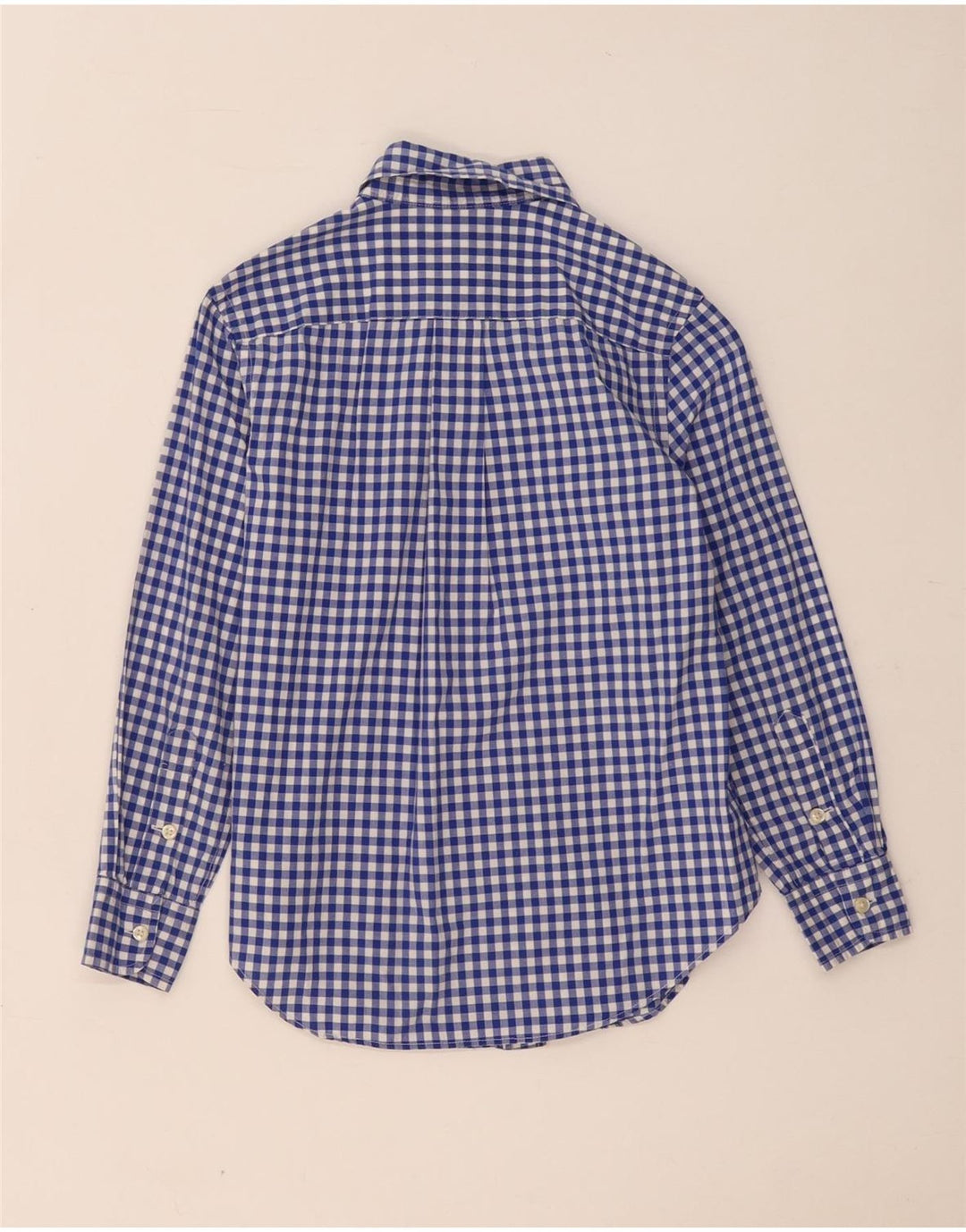 Ralph Lauren Camisa masculina 7-8 anos pequena algodão guingão azul
