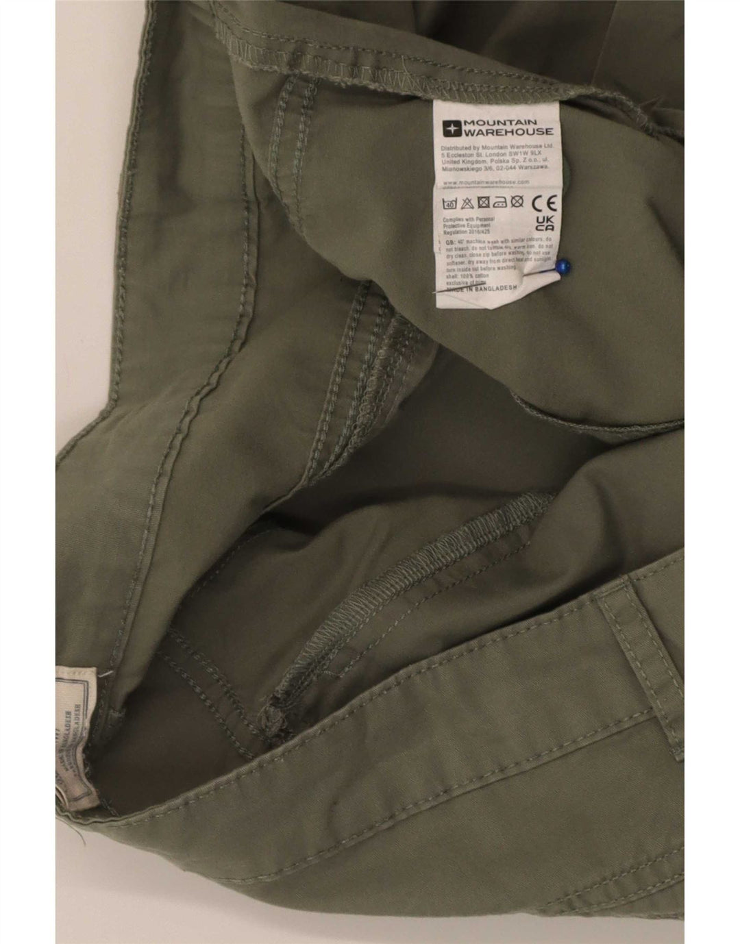 Shorts cargo feminino Mountain Warehouse W38 XL algodão cáqui