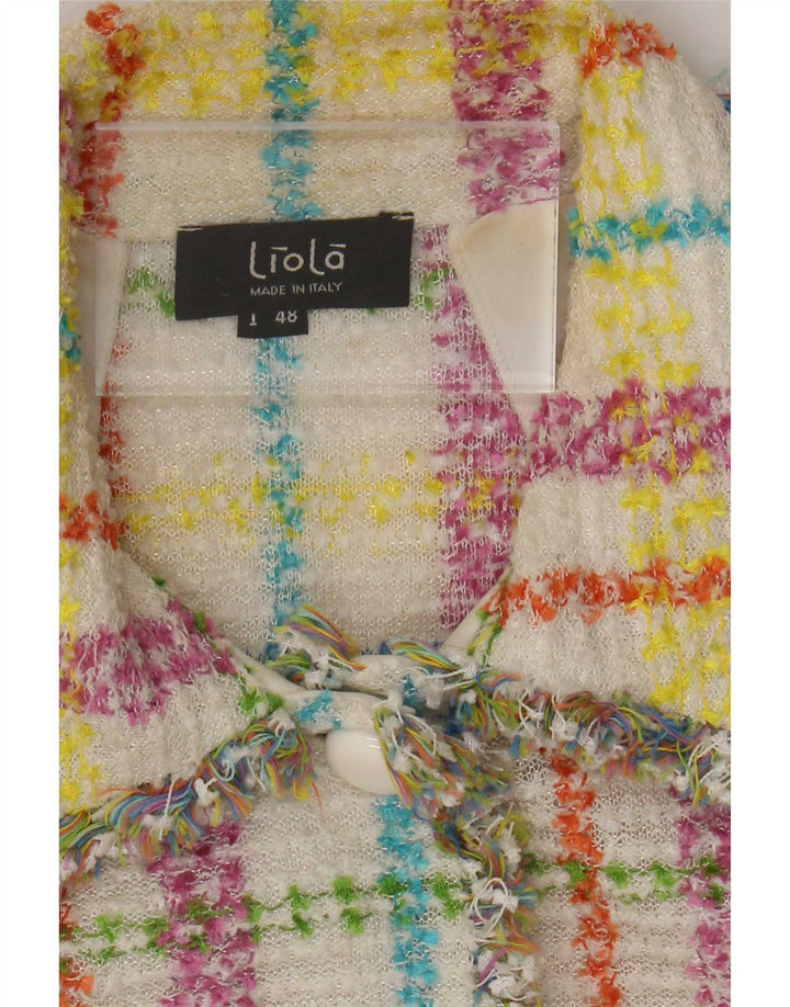 Jaqueta Bolero feminina Liola manga 3/4 IT 48 XL xadrez multicolorido