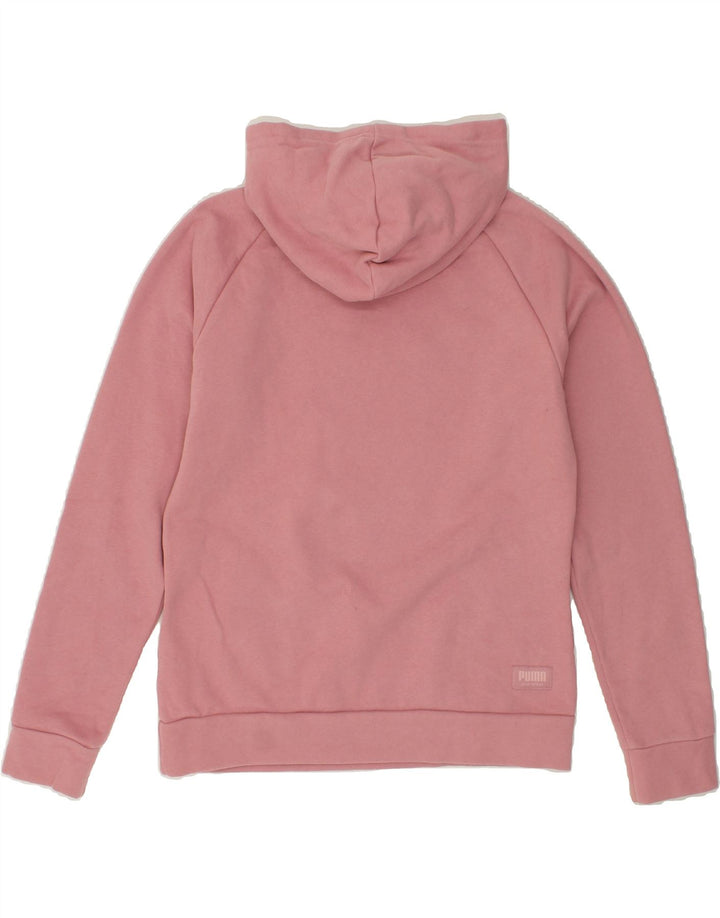 PUMA Womens Graphic Hoodie Jumper UK 14 Medium Pink Cotton Vintage Puma and Second-Hand Puma from Messina Hembry 