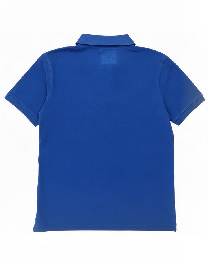 Camisa polo masculina Crew Clothing algodão azul médio