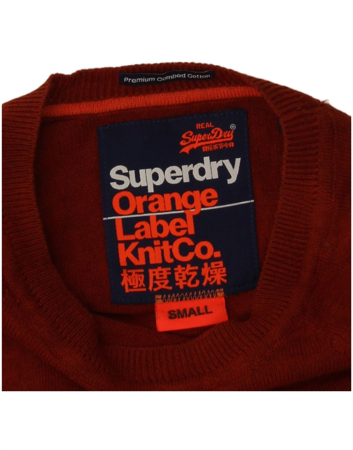 Suéter masculino Superdry com gola canoa e algodão laranja pequeno