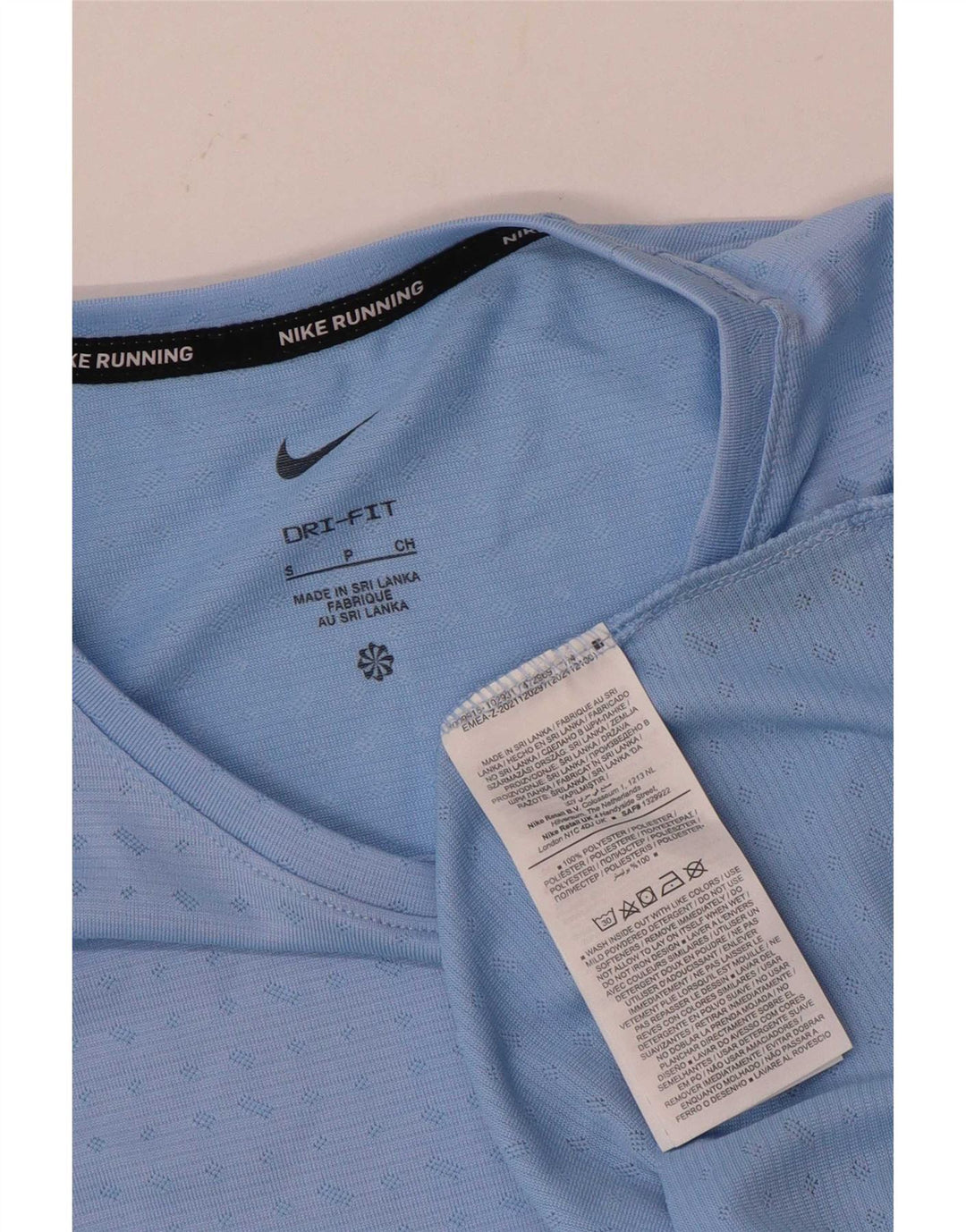 Camiseta masculina Nike Dri Fit Top pequeno poliéster manchado azul
