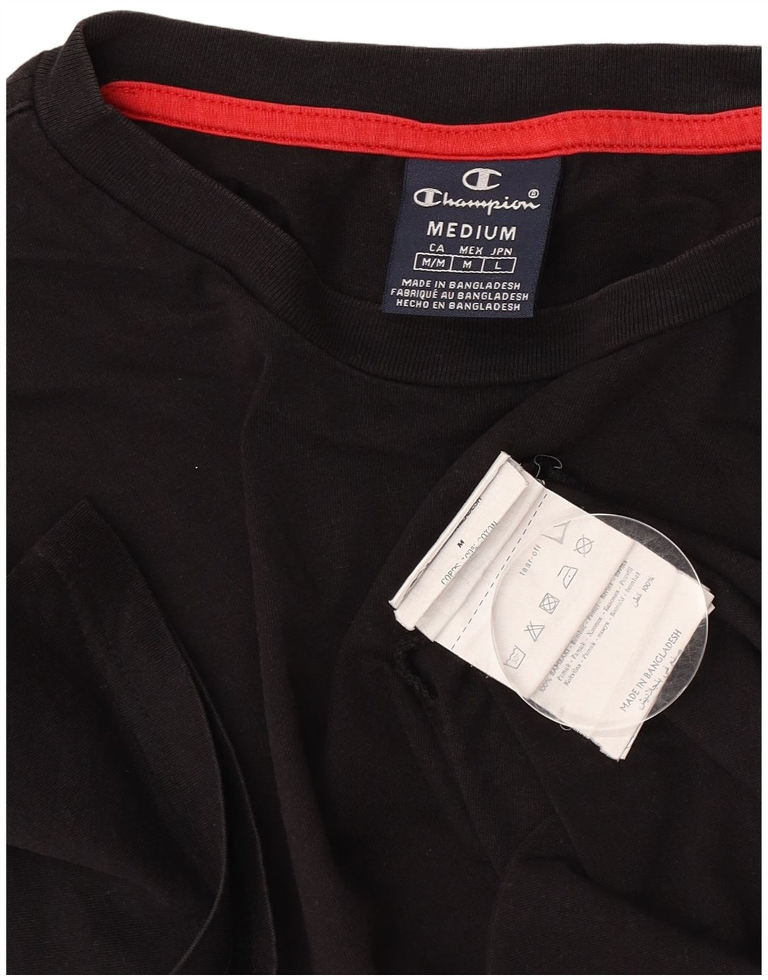 Camiseta masculina Champion de algodão preto médio