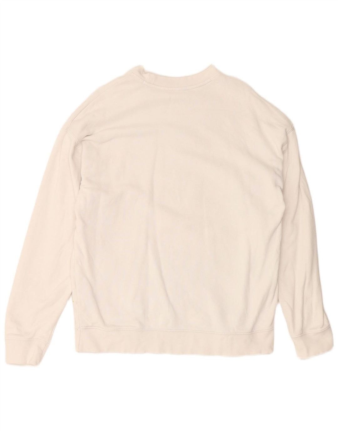 ADIDAS Womens Graphic Sweatshirt Jumper UK 14 Grande Algodão Branco