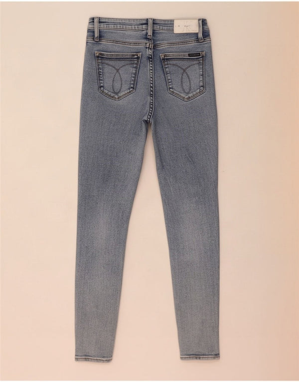 Calça jeans skinny feminina Calvin Klein cintura alta W27 L28 algodão azul