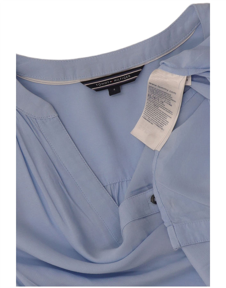 Blusa feminina Tommy Hilfiger EUA 4 pequena viscose azul