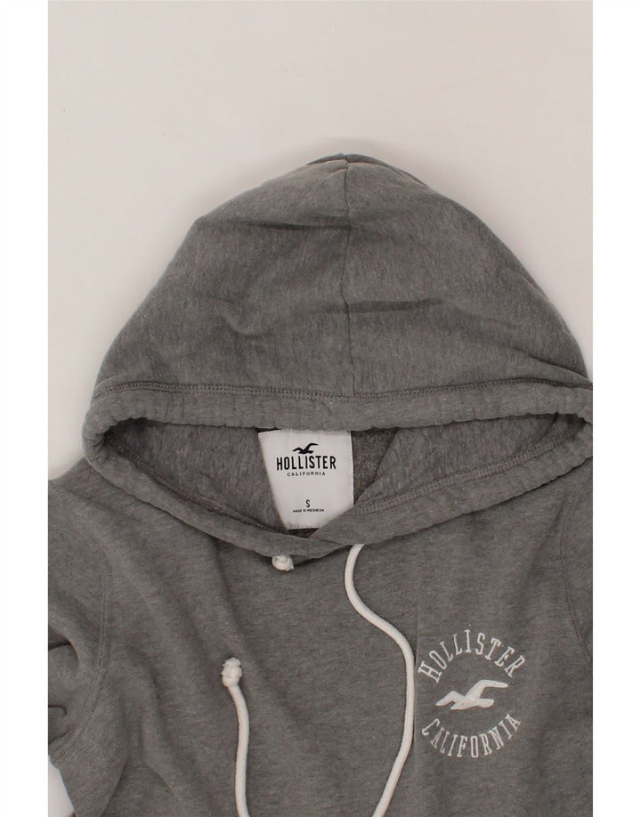 HOLLISTER Mens Graphic Hoodie Jumper Small Grey Cotton Vintage Hollister and Second-Hand Hollister from Messina Hembry 