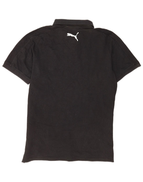 Camisa polo masculina Puma pequena algodão preto